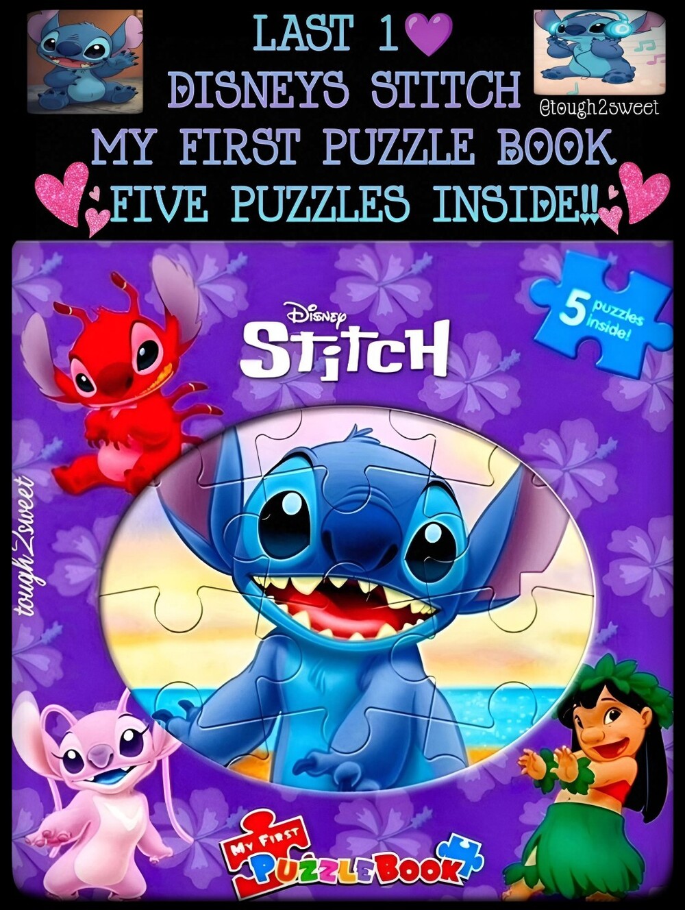 🆕️LAST 1💜DISNEYS STITCH MY FIRST PUZZLE BOOK. FIVE PUZZLES INSIDE!!